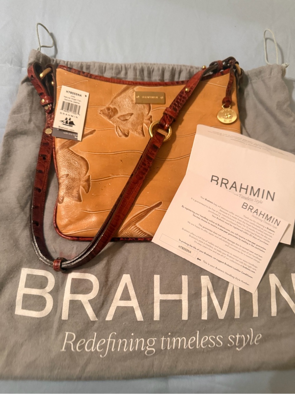 BRAHMIN Palm House Collection Angel Fish Handbag